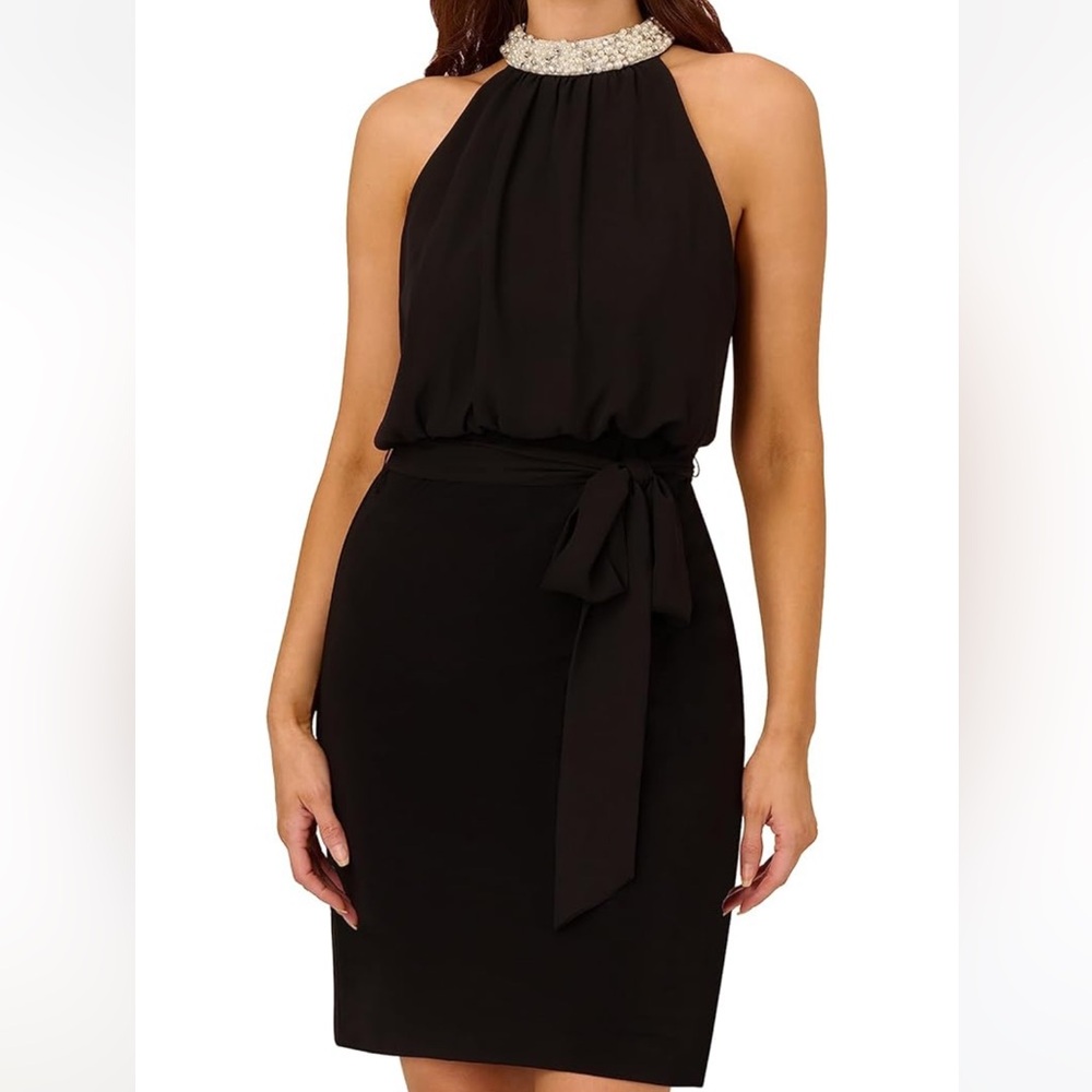 Elegant Black Sleeveless Dress - Picture 2 of 5